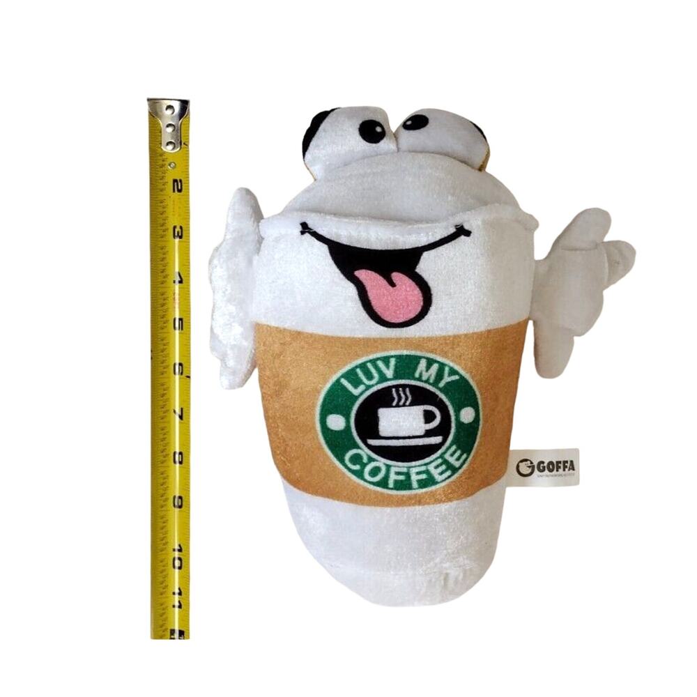GOFFA Luv My Coffee Plush Green Stuffed Animal Travel Cup 10” Plush